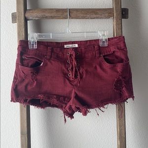 Billabong Burgundy Jean Shorts
